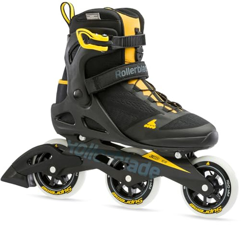 Rollerblade Macroblade 100 3Wd - Patín en línea para Hombre, Color Negro/Amarillo azafrán, 270