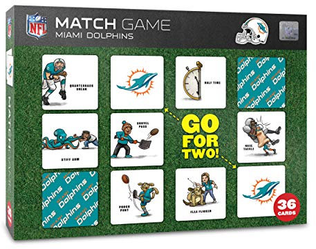 YouTheFan Unisex-Erwachsene Miami Dolphins Lizenziertes Memory Match Spiel, Teamfarben, Einheitsgröße