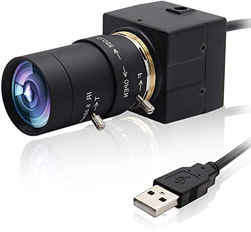 Svpro 8MP USB Webcam with 5-50mm Varifocal Lens, Manual Focus Zoom Webcam for Computer Laptop, USB Plug and Play for Windows, Linux, MacOS, Android