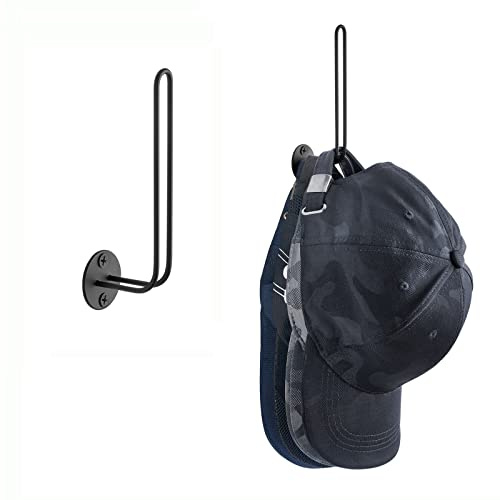 Mkono Hut Organizer für Baseball Caps, Satz von 2-Wand Hut Rack 5 Zoll Platz sparend hält 20-Kappen moderne L-förmige Hut Haken Wandhalterung für Schrank Schlafzimmer Lagerung, klein, schwarz
