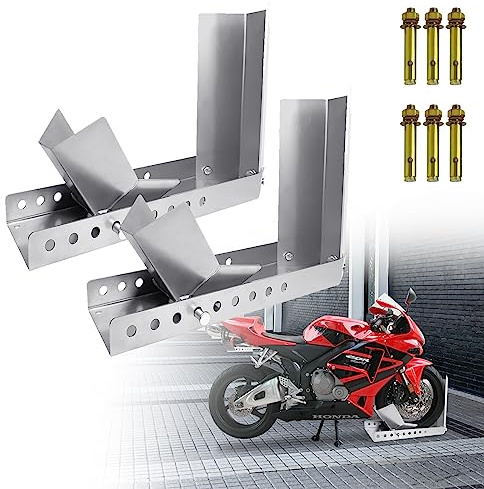 JOIEYOU Béquille de Moto, Béquille de Montage, Bascule de Moto, Support de Moto, Support de Montage pour Pneus 8-24 Pouces, 2 Pièce
