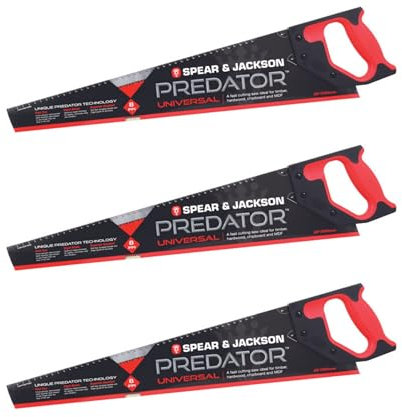 Spear & Jackson B9822 Triple Pack Predator Universal Saw, 22 x 8pts (Pack of 3 Saws)