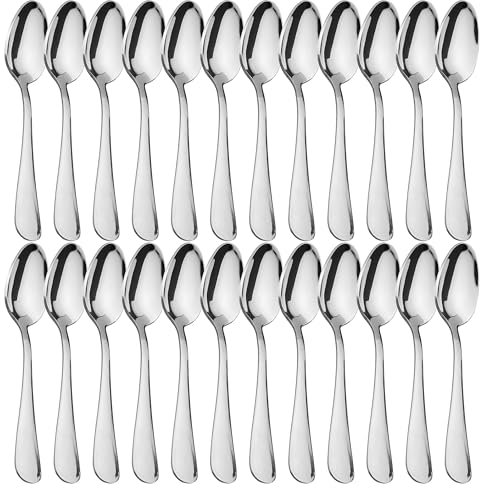 H HANSEL HOME 24 Cucharas de Postre 15x3,2 cm Cucharillas Postre Acero Inoxidable 18/0 Acabado Pulido
