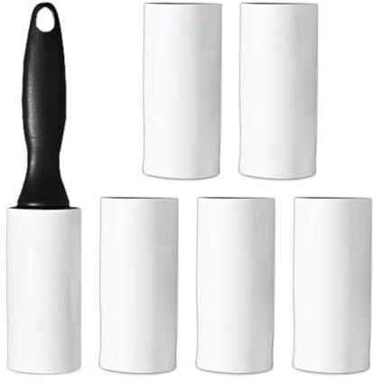 Rullo Per Lanugine Con 6 Ricariche, Strumento Di Depilazione Dei Capelli Riutilizzabile, Rullo Di Lanugine Appiccicoso, Impugnatura Ergonomica, Rimuove I Capelli E La Polvere Per Animali