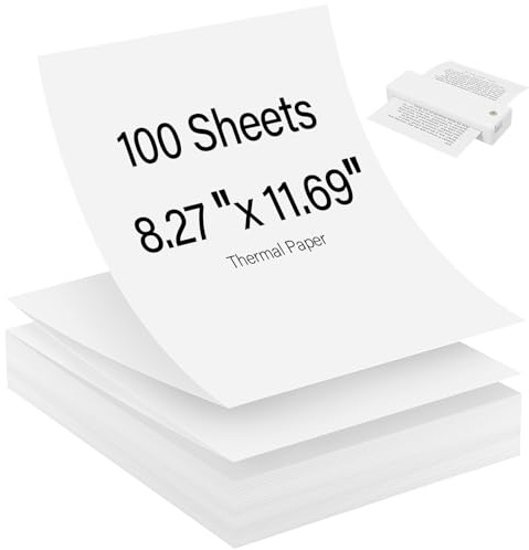 Thermopapier A4, 100 Blatt Schnelltrocknendes thermopapier A4, 210x297mm Faltbares Thermopapier, BPA-frei, Schnelltrocknendes Thermodrucker Papier für Dokumenten, Webseiten und Fotos