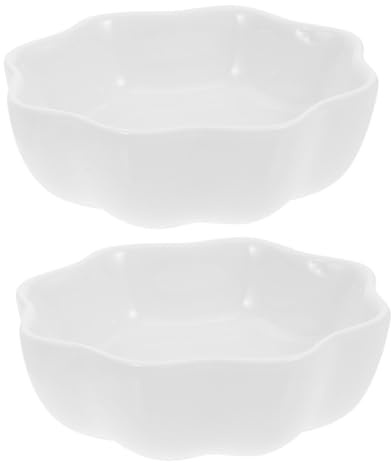 WEKADRIN Bol en Céramique Blanc Lot de 2, Résistant aux Chocs, pour Hamster et Chinchilla, Facile à Nettoyer, Accessoire pour Petits Animaux en Intérieur