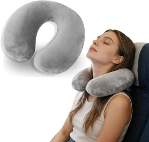 HUSHRICH Inflatable Neck Pillow for Travel, Blow up Travel Pillow Portable Travel Neck Pillows for Adults, Lightweight Inflatable U Shape Travel Pillow for Airplane