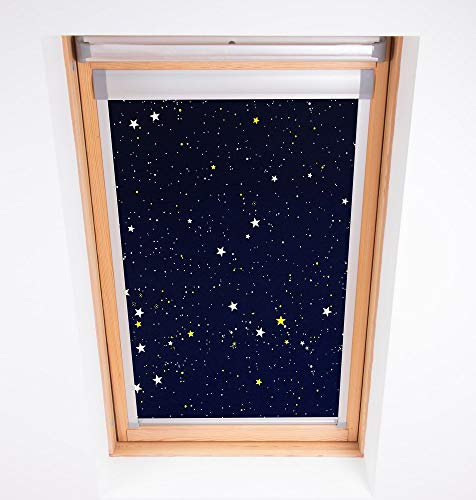 Bloc Blinds Para Ventana de Techo Claraboya para Dakstra Roof Windows M4A, Opaca, Cielo Nocturno