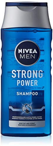 NIVEA MEN Strong Power Shampoo (250 ml), effektives Haarshampoo mit Meeresmineralien, Pflegeshampoo für kraftvolles und gestärktes Haar