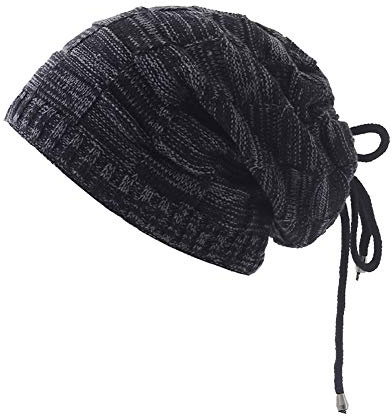 YOJEE womens Pony Tail Beanie Dread Knit Loop Shawl Dreadlocks Hat, Black, Small-4X-Large