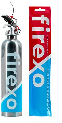 Firexo Estintore (500 ml) e bustina Pan Fire - Fire Extinguisher Per Casa, Auto, Cucina, Camper, Lavoro, Ristorante, Barca, Camino - Estintore a Polvere per Tutte Le Classi Di Fuoco