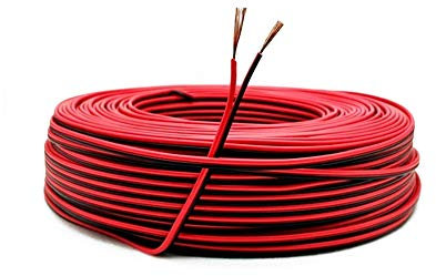 22AWG Cable Electronica,0,33mm2 Alambre Cobre Estañado,Cable Rojo Negro de PVC de 2 Núcleos para Conectores de Tira de LED/Bricolaje 60 Metros(30 Metros Negro+30 Metros Rojo)