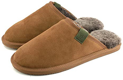 Lambland Men's Luxury Sheepskin Mule Slippers in Chestnut Size UK9