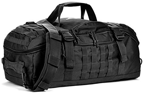 Miramrax Reise-Duffle Bag Rucksack für Herren – Große Taktische Tasche, Wochenendtasche, Fitnessstudio-Tasche für Übernachtungsreisen, Militär, Workout, Einsatz und Sport, Schwarz, 80L