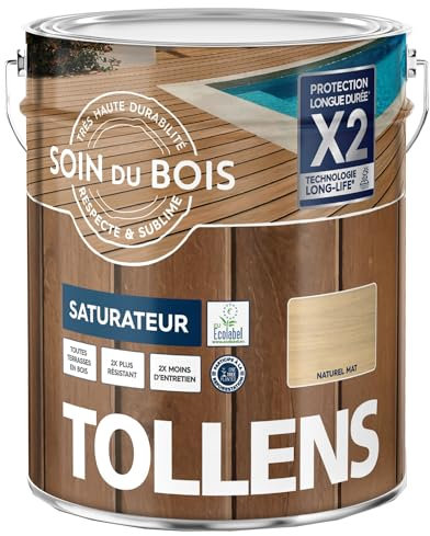 Tollens Saturateur - Ultra Résistant - Adhérence Renforcée - Protège et Décore - Satin - Naturel - 5 L