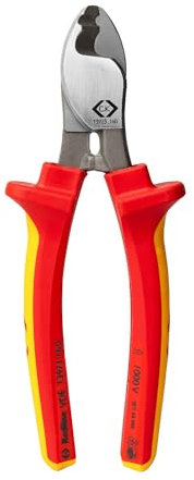 C.K Redline VDE Cable Cutters 160mm, German Made Razor Sharp Electrical Wire Cutter & Stripper, Heavy Duty Croppers for Electrician, Electricians Snips, CK Tools T3973 160