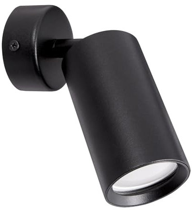 Vägglampa svart Ø 6 cm liten svängbar GU10 metall väggspot läslampa vardagsrum vägglampa kök
