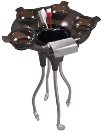 Friseurwagen, Friseur Rolltablett, Salon Rollwagen mit Multifunktionale Plattform & Farbpastenschale & Eisenrohr & Universalräder, Arbeitswagen Rollwagen für Haarstyling, Extensions, Coloration