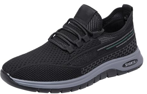 Allbirds Schuhe Herrenretourenkauf Angebote Herren Frühling und Fly Woven Atmungsaktive Mesh Orthopädische Slip On Outdoor Fitness Casual Sportschuhe High Top Sneakerweisse Turnschuhe Zum (Black, 39)