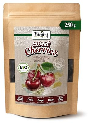 Biojoy Cerises séchées BIO (250 g), entières, sans noyaux et sans soufre