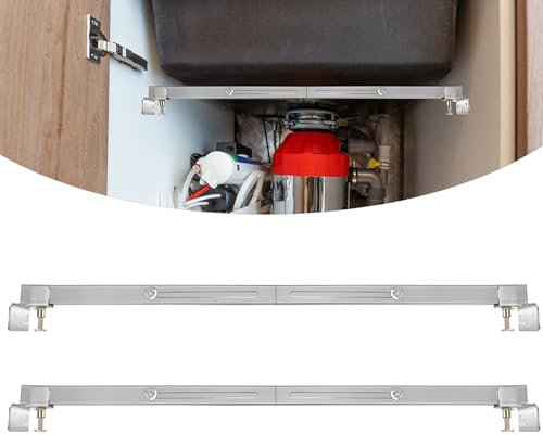 VANROUG 2 Pcs Undermount Sink Supports Brackets Adjustable Stainless Steel Installation Kit for Heavy Duty Undermount Kitchen Sink, Effectively Share Sinks Weight(27.9 inches/71 cm-39.3 inches/100cm