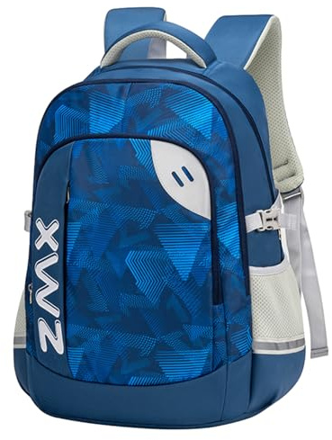 Amythe Large Sac à Dos Garçon Collège 46L,Cartable Adolescent Scolaire Imperméable Durable, Sac Ecole Lycée Garçon Grande Capacité pour 17.3 Ordinateur, Bleu