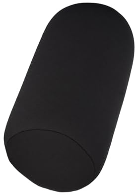 Kukyller Microbead Roll Pillow, Cylinder Neck Roll Pillow Soft Microbead Back Cushion Bolster for Travel Home Sleep Neck Support (Black)