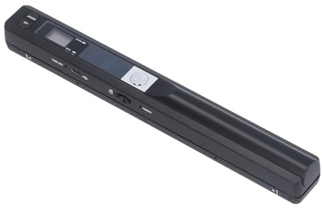 Jiawu Bärbar Skanner, Dokumentskanner 900DPI Handhållen USB 2.0, Kompakt Design med JPG- och PDF-stöd, Svart (Svart)