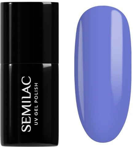 SEMILAC Gel Nail Polish 536 Go Argentina Blue - Full Coverage Gel Polish - Soak Off Easy To Use LED/UV Nail Lamp - Long Lasting Manicure and Pedicure up to 3 weeks