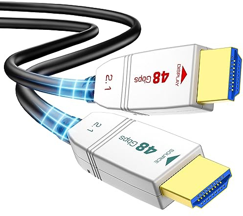 FeizLink - 8K HDMI 2.1 Fibre Cable 10M 4K 120Hz 8K 60Hz 48Gbps Dynamic HDR10 / eARC/HDCP 2.3 Compatible with RTX 3080 3090 Xbox Series X PS5 LG C9 Samsung Q90T TCL Sony