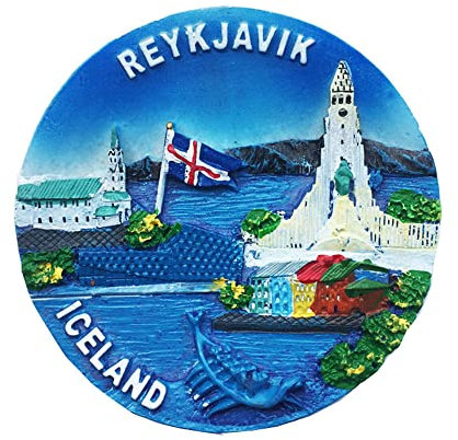 3D Reykjavik Islandia Imán para nevera recuerdo regalo refrigerador pegatina magnética colección