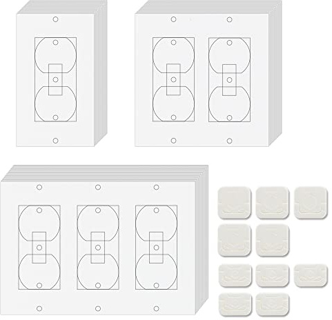 Wall Electric Outlets Insulation Gaskets - 60pcs Set Energy Efficiency Sealers Pads, Universal Socket Switches Plate Insulators, Pre-Punched Rectangle, Single + Double + Triple Foam Cover