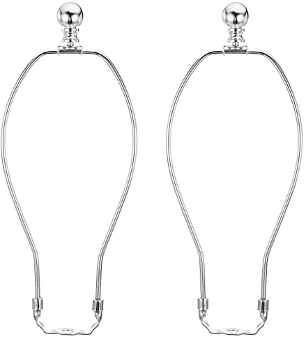 PATIKIL 10.5 Pulgadas Lámpara Arpa Kit con Remate, 2 Juego Desmontable Lámpara Sombra Soporte, Bricolaje Iluminación Accesorios para Mesa Lámpara Piso Lámpara, Cromo