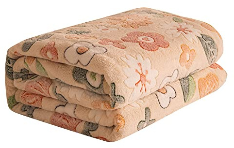 FANSU Couverture en Flanelle, Moelleuse Plaid Florale Moderne Couverture Enfant Douce Chaude Polaire Couverture, Couvre-Lit de Chambre, Convient à Toutes Les Saisons (230x250cm,Jardin d'Orangers)