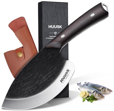 Huusk Fish Knife for Filleting 5.7 Tuna Knife Sharp Fish Cutting Cleaning Knives Seafood Market Slaughter Gift for Fishman Dad