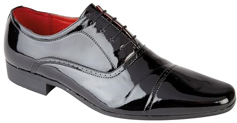Charles Southwell Mens Stylish Lace-up Brogue Formal, Wedding, Work, Casual, Dress Shoes Sizes 6-12 (Black Patent, UK Footwear Size System, Adult, Men, Numeric, Medium, 11)