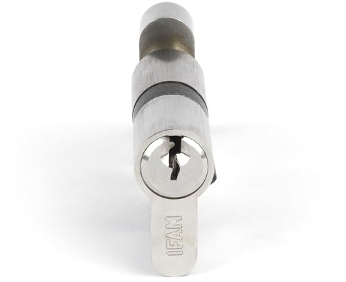 IFAM Cilindro de Pomo para Puertas Start-S, 30x30mm, Leva 15mm, Bombín Cerradura de Seguridad 6 Pitones de Acero, 3 Llaves de Serreta, Sistema Antiganzúa y Antitaladro, Perfil Europeo, Acabado Níquel