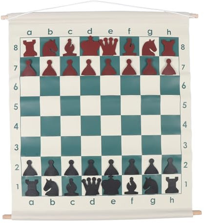 Dilwe Chess Board Set, Complete Demo Chess Demonstration Board with 32 Pieces Portable Set for Club School