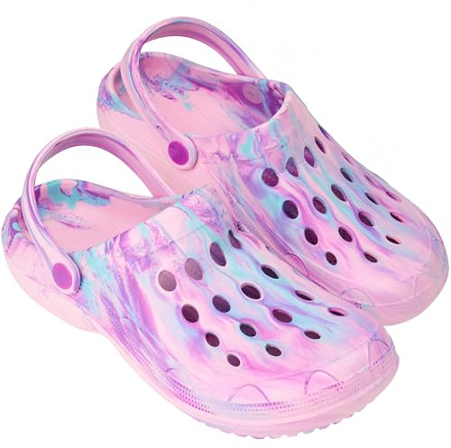 CityComfort Clogs for Women Garden Shoes Tie Dye Summer Slip On with Strap for Beach Pool Indoor Outdoor Holiday Essentials