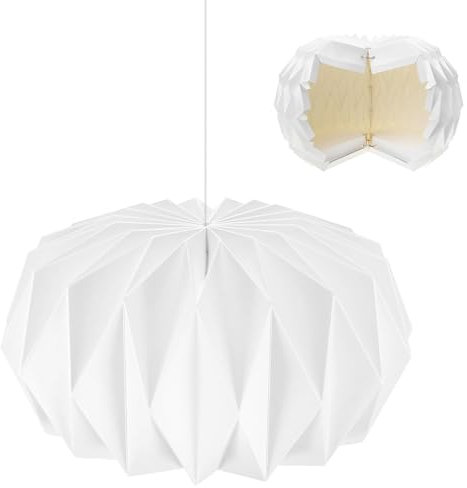 HuaMuDM Pantalla de Papel de Origami,Pantalla para Lámpara de Diseño Origami,Papel Creativo Nórdico,Sala de Estar,Comedor,Dormitorio Decoración (A)