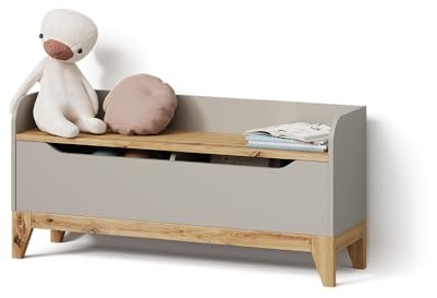 Livinity Cassapanca per giocattoli Malia, Cashmere/Artigianale, 107.2 x 50 cm con sedile a panca