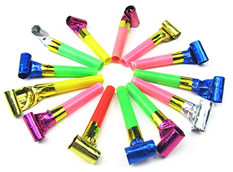ZWWAAZHF Blowouts Noisemaker Funny Party Blowouts Blowers Musical Party Horns Noisemaker 100 Pcs Noise Toy for Kids Popper Horns Dragon Noise Toy Bag Fillers