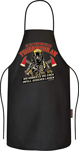 RAHMENLOS Tablier de barbecue - Tablier de cuisine comme cadeau pour les hommes de pompiers - En pur coton