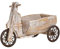 meindekoartikel Pflanzgefäß Blumenwagen Dreiradwagen aus Holz aus Kunststoff Blumentopf (braun) Breite 14cm x Höhe 26cm x Länge 35cm