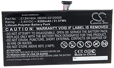 vhbw Akku kompatibel mit Asus Transformer Mini T101HA-GR036T, T101HA-GR037T Tablet Pad (8200mAh, 3,85V, Li-Polymer)