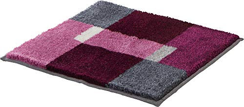 Erwin Müller WC-Vorlage ohne Aussschnitt Zagori, rutschhemmend violett Größe 50x50 cm - herrlich weich und flauschig, für Fußbodenheizung geeignet (weitere Farben)