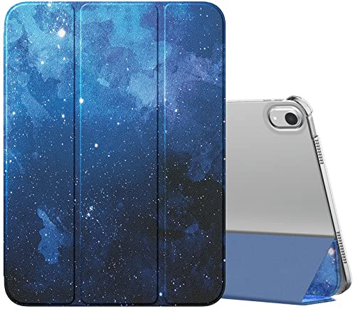 MoKo for iPad (A16) 11th Generation Case,iPad 10th Gen Case,Blue Starry Sky | For iPad 11/10.9 Inch Case 2025/2022, Slim Stand Hard PC Translucent Back Shell Smart Cover,Support Touch ID,Auto Wake/Sleep