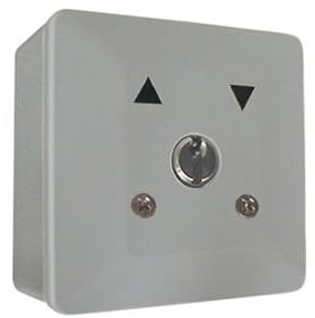 Schlüsselschalter/Taster umschaltbar Rolladen Rolladenmotor Rohrmotor Rolltorschlüsseltaster Voll Metall incl. der Blende (Aufputz/Pfeil Rauf,-Runter)