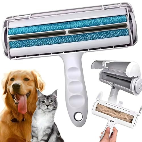 BOUMOUR® Tierhaarentferner, Fusselrolle, Tierhaare, Tierhaarwerkzeug, Haarentfernung von Haustiere, Teppiche, Sofa, Bett Selbstreinigender zum Katzenhaare & Hundehaare entfernen, wiederverwendbarer.
