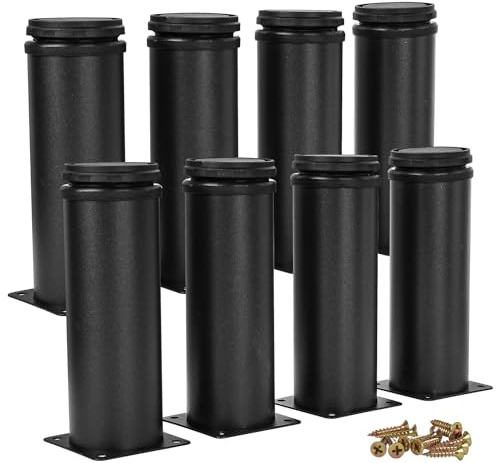 Btowin VCF Lot de 8 pieds de meubles ronds et réglables en acier inoxydable de 20 cm pour table, armoire, cuisine, meuble TV